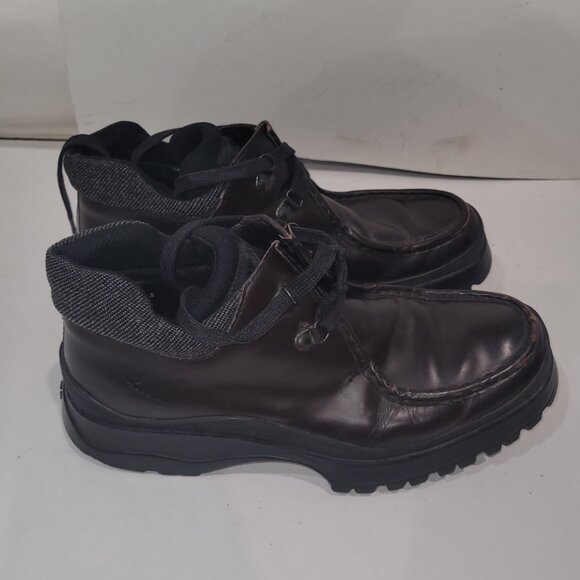 PRADA MEN’S BLACK LEATHER HIKING BOOTS TYROLEAN? BRIXXEN? Size 7 Prada - Picture 2 of 16